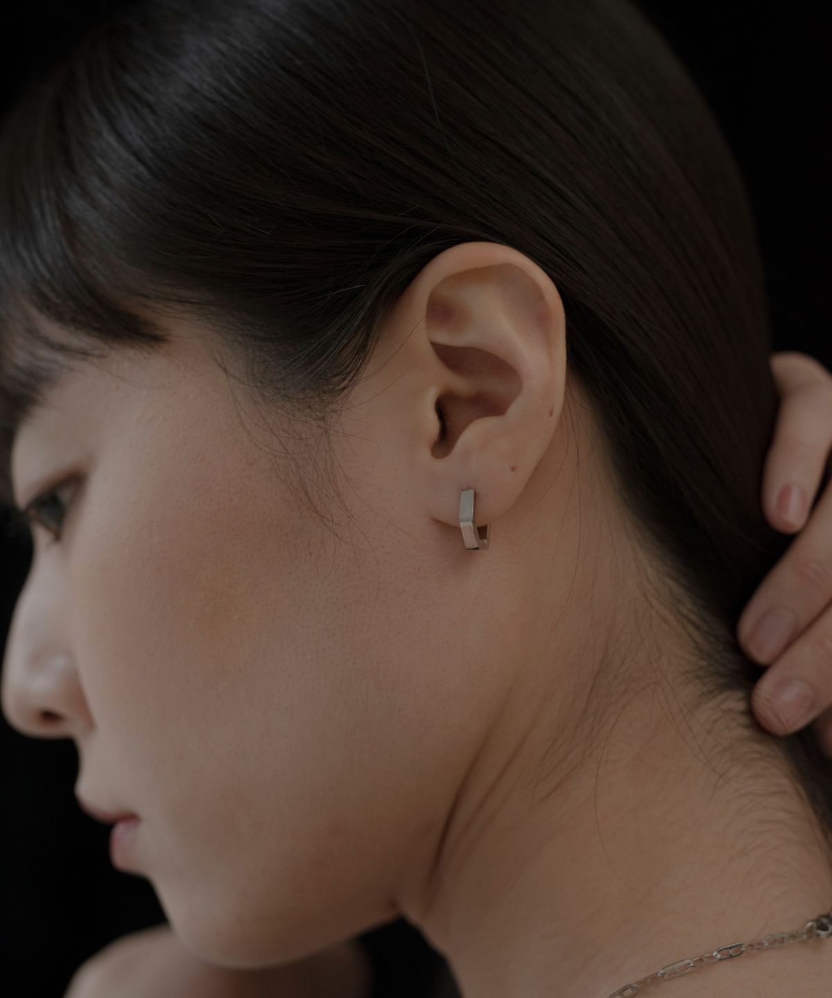 노비스도쿄(NOVICE TOKYO) 육각 힌지 후프 피어스 Hinged Hexagon Hoop Pierce[Stainless] / Silver