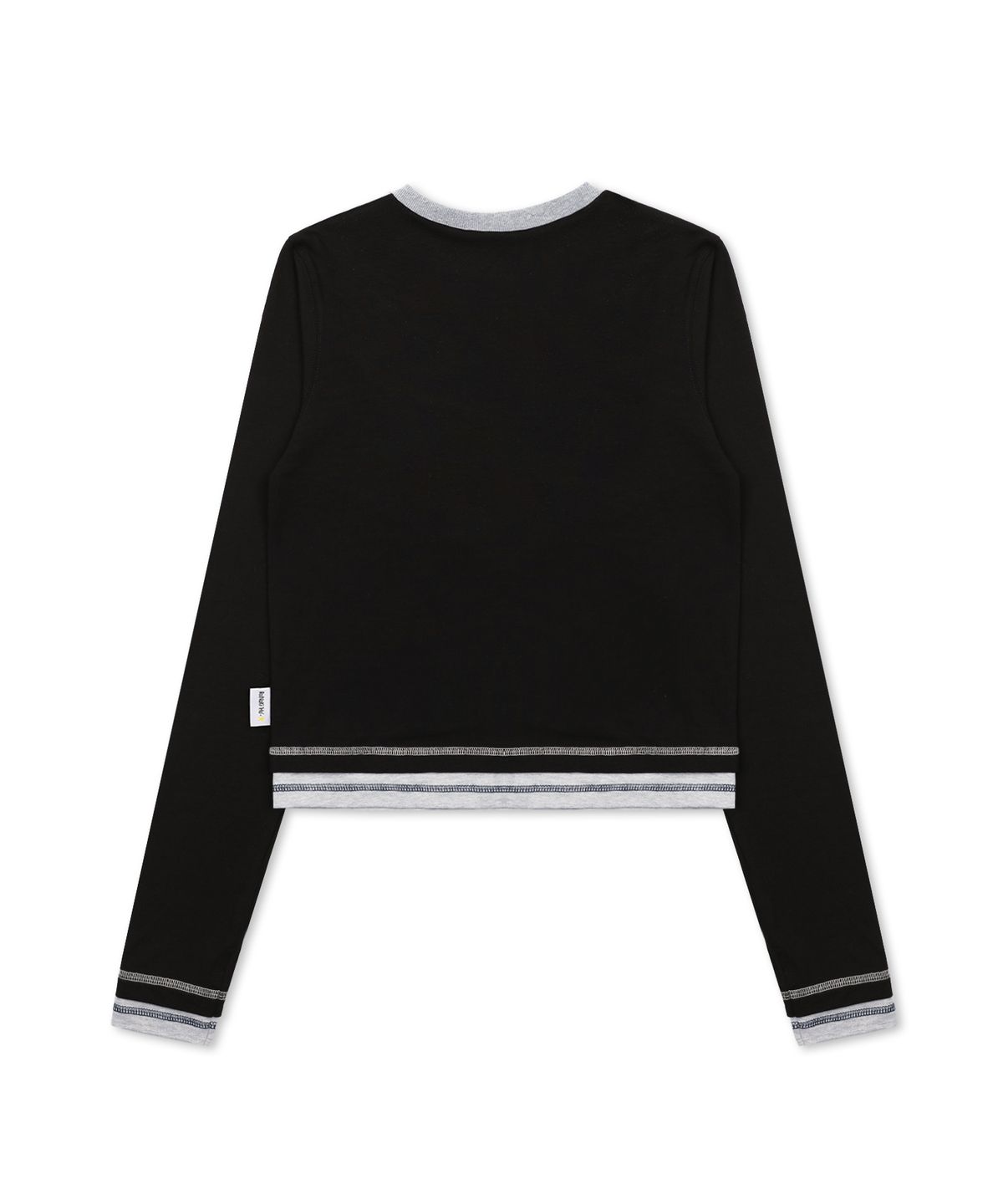 루나키후(RuNaKi'Hu') WXT064 페스츄리 배색 레이어드 롱슬리브 (BLACK)