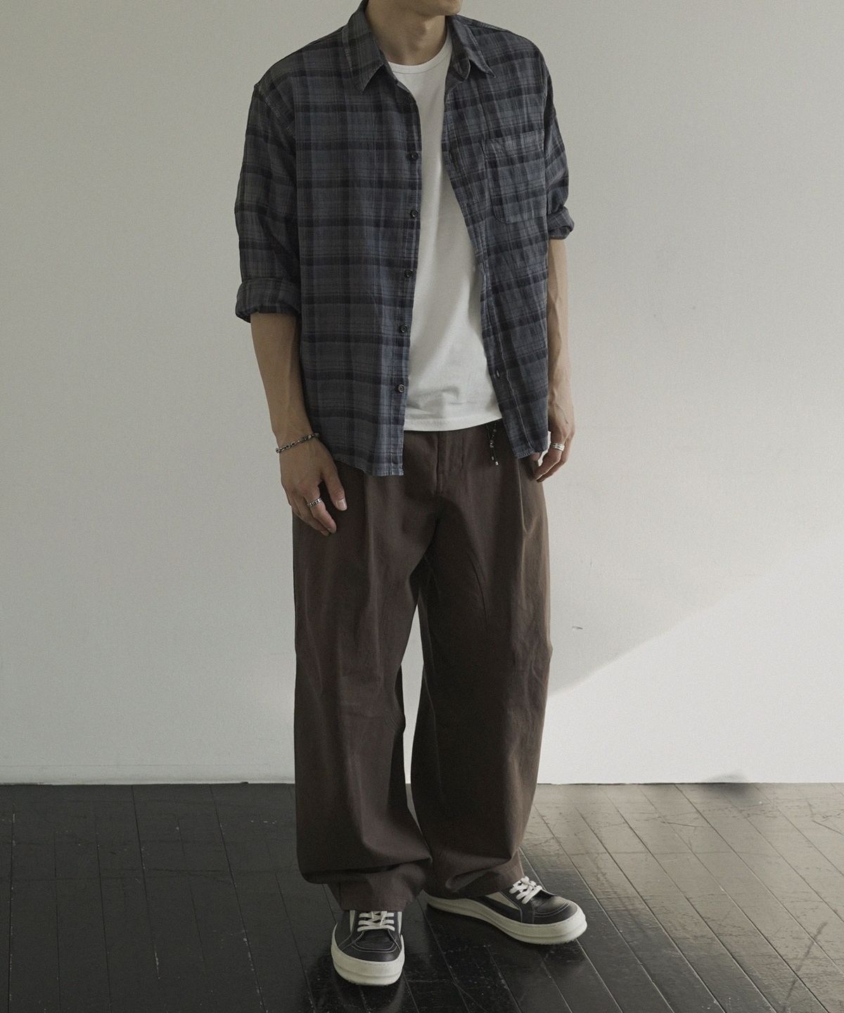 시도(SIIIIDO) THOMPSON GARMENT DYED DOWN CHECK SHIRT #1