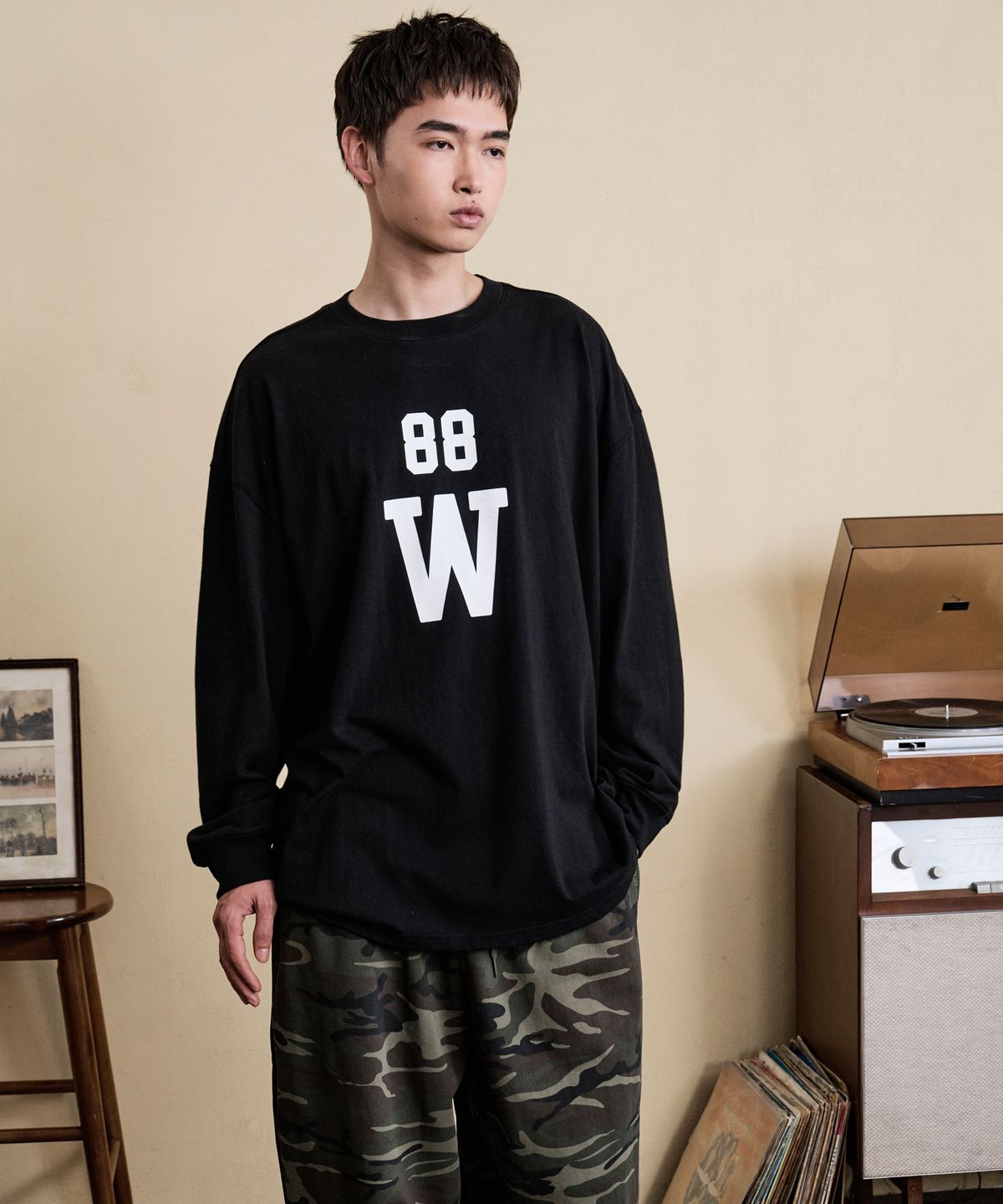테이크이지(TAKEASY) 자이언트핏 88 롱슬리브 (블랙)