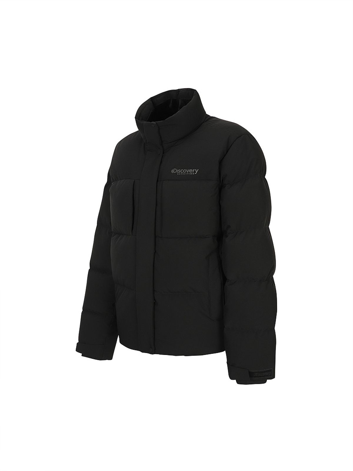 디스커버리 익스페디션(DISCOVERY EXPEDITION) 여성 레스터G 하이넥 구스다운 숏패딩 (BLACK)