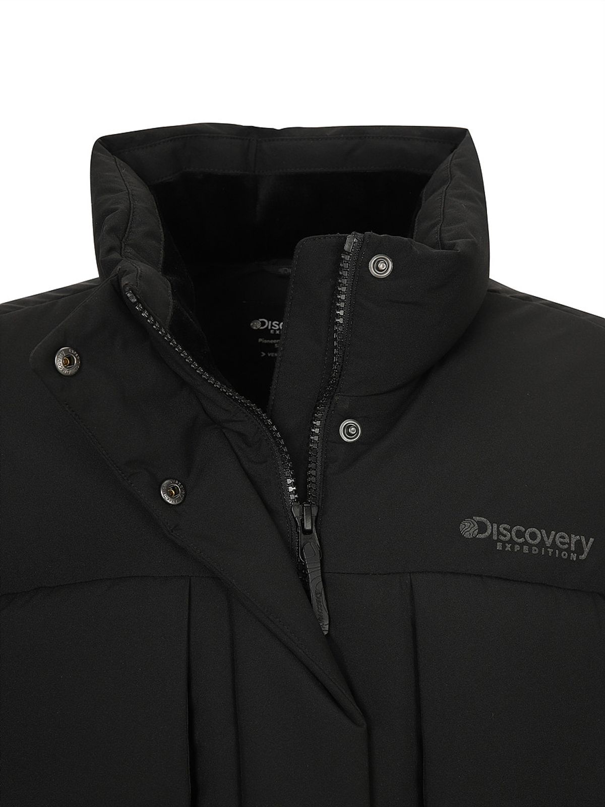 디스커버리 익스페디션(DISCOVERY EXPEDITION) 여성 레스터G 하이넥 구스다운 숏패딩 (BLACK)