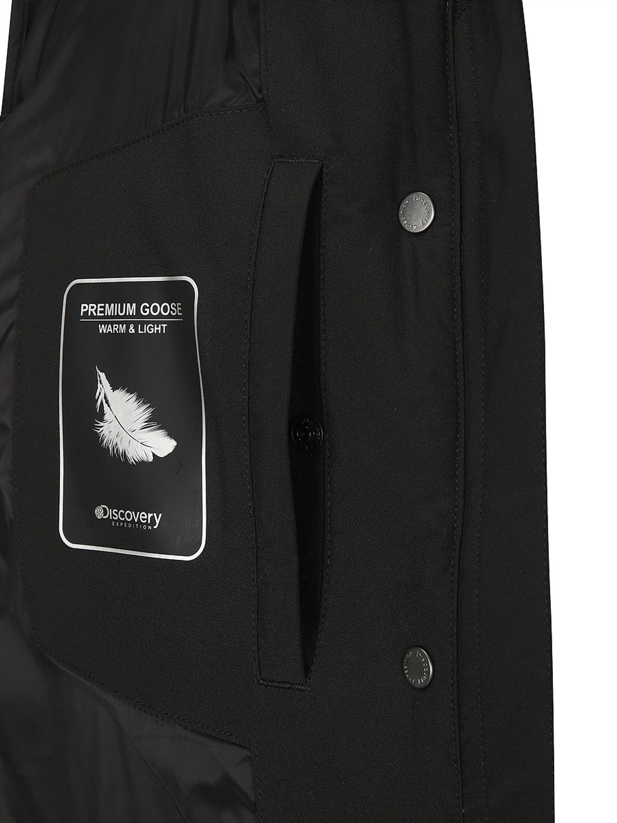디스커버리 익스페디션(DISCOVERY EXPEDITION) 여성 레스터G 하이넥 구스다운 숏패딩 (BLACK)