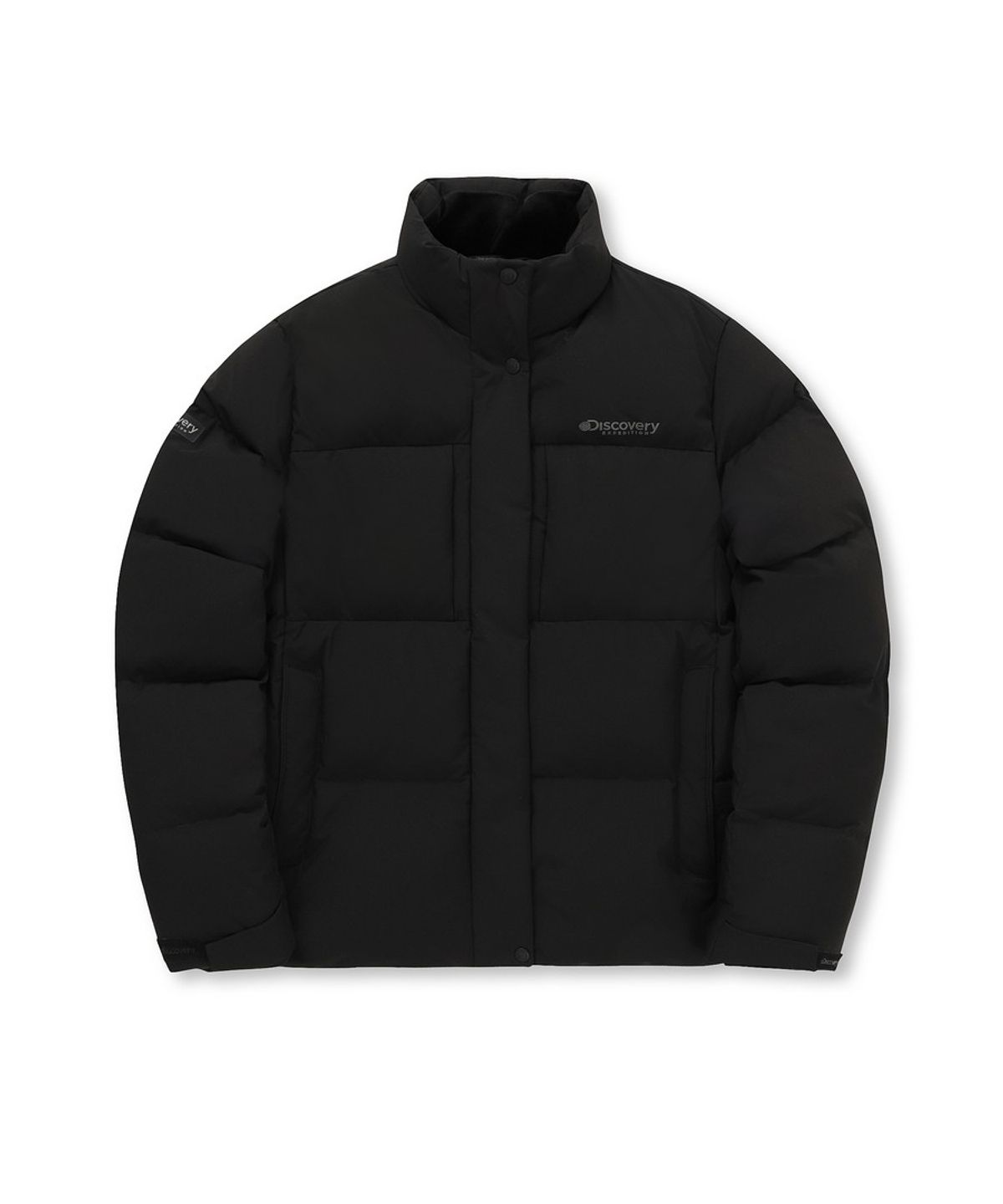 디스커버리 익스페디션(DISCOVERY EXPEDITION) 여성 레스터G 하이넥 구스다운 숏패딩 (BLACK)