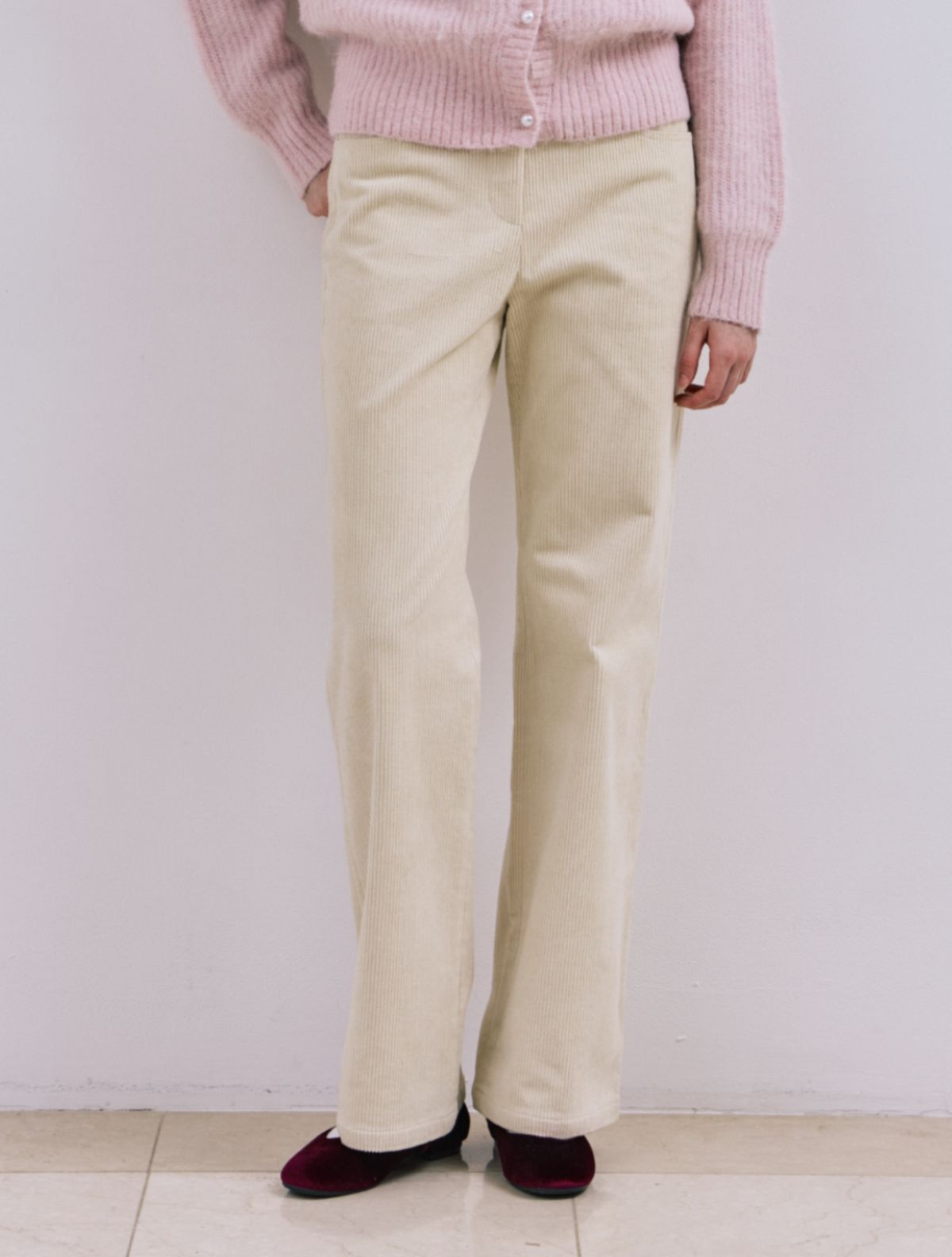 클루니(CLUNY) 8-Wale Straight Corduroy Pants - sora