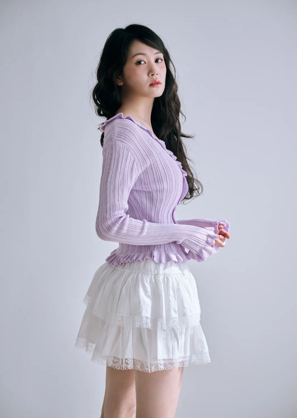 바이서우(BYSEOWOO) 로사 프릴 가디건