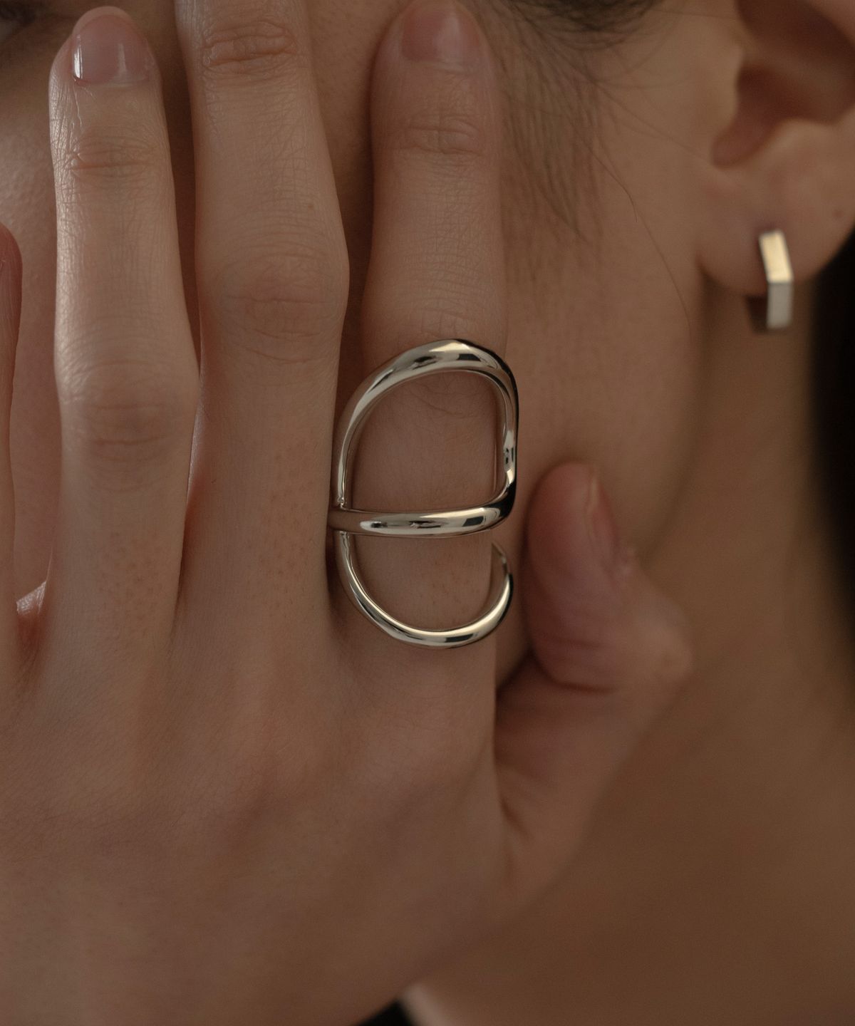 노비스도쿄(NOVICE TOKYO) 뉘앙스 라인 반지 Nuance Line Ring / Silver