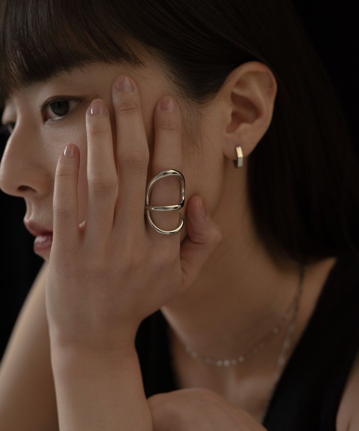 노비스도쿄(NOVICE TOKYO) 뉘앙스 라인 반지 Nuance Line Ring / Silver