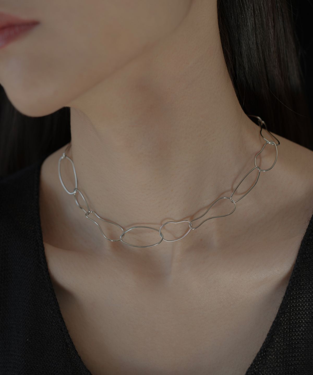 노비스도쿄(NOVICE TOKYO) 오벌 체인 목걸이 Oval Chain Choker / Silver