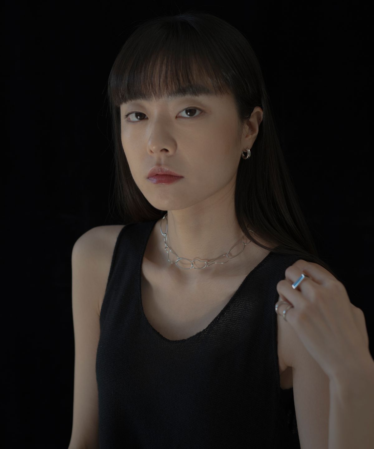 노비스도쿄(NOVICE TOKYO) 오벌 체인 목걸이 Oval Chain Choker / Silver