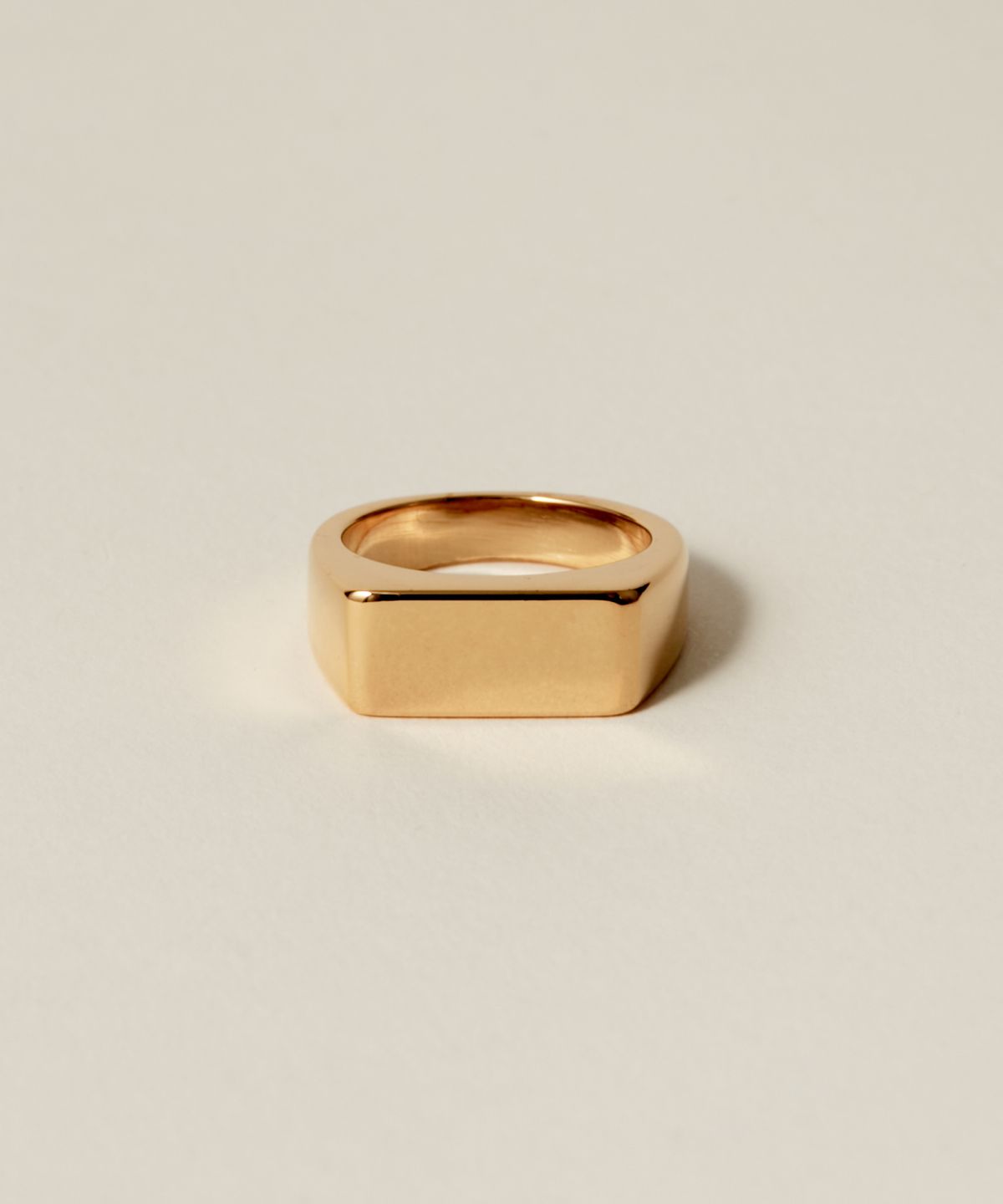 노비스도쿄(NOVICE TOKYO) 사각 인장 반지 Rectangle Signet Ring [Stainless] / Gold