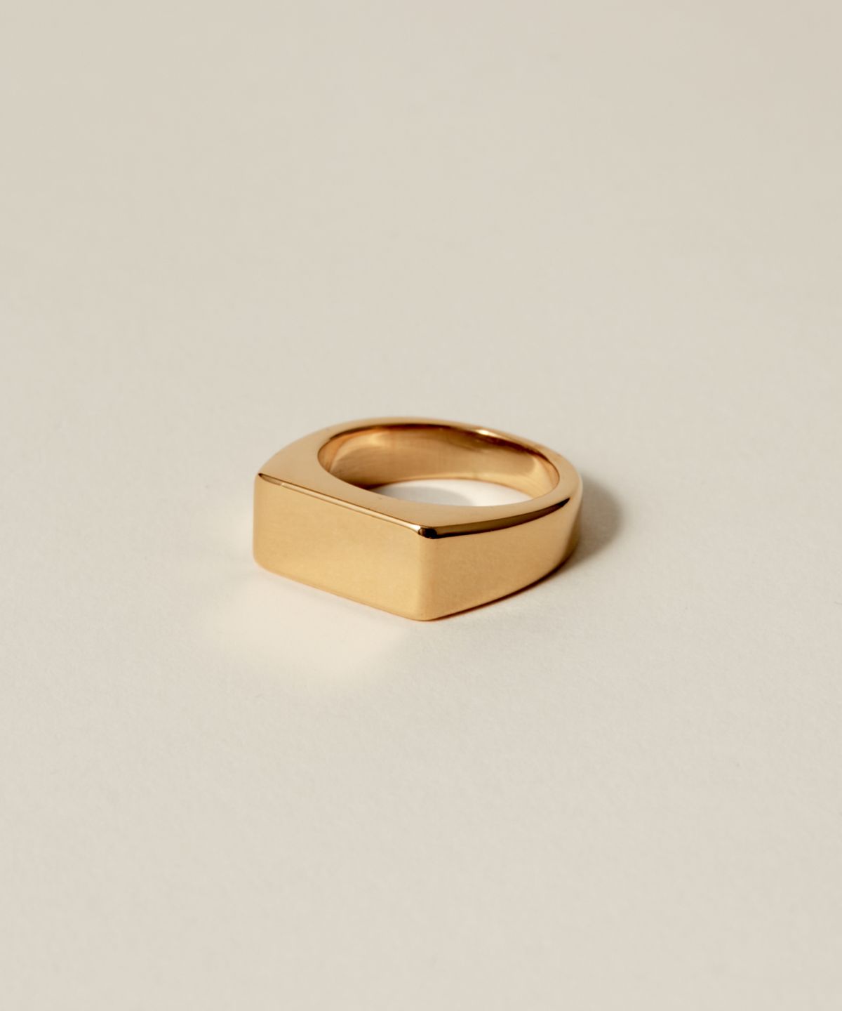 노비스도쿄(NOVICE TOKYO) 사각 인장 반지 Rectangle Signet Ring [Stainless] / Gold
