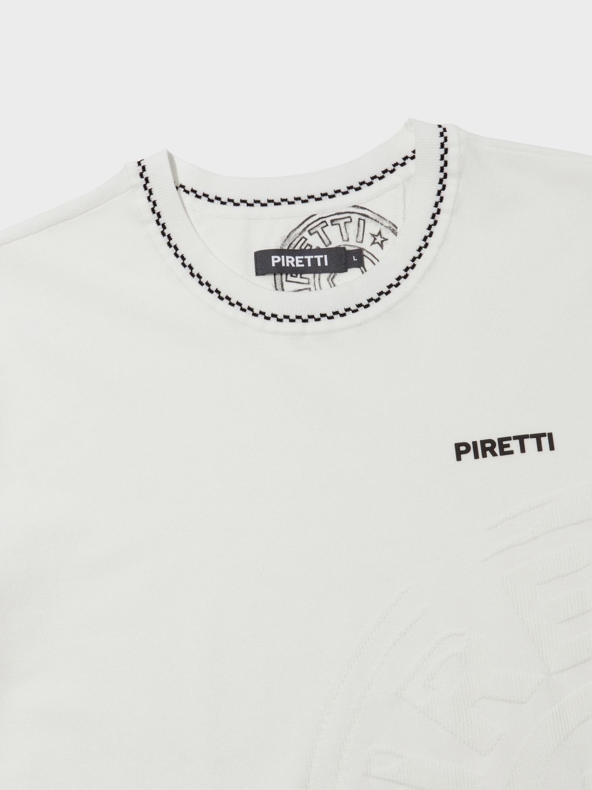 피레티(PIRETTI) 엘리트 반팔 크루넥 스웨터_White