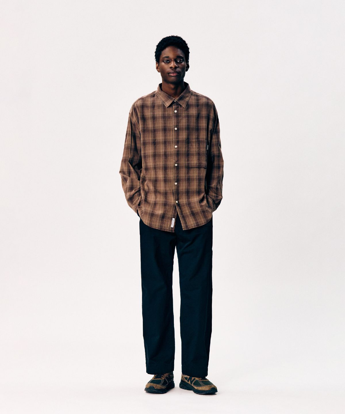 에스피오나지(ESPIONAGE) Vintage Plaid Comfy Shirt Mocha