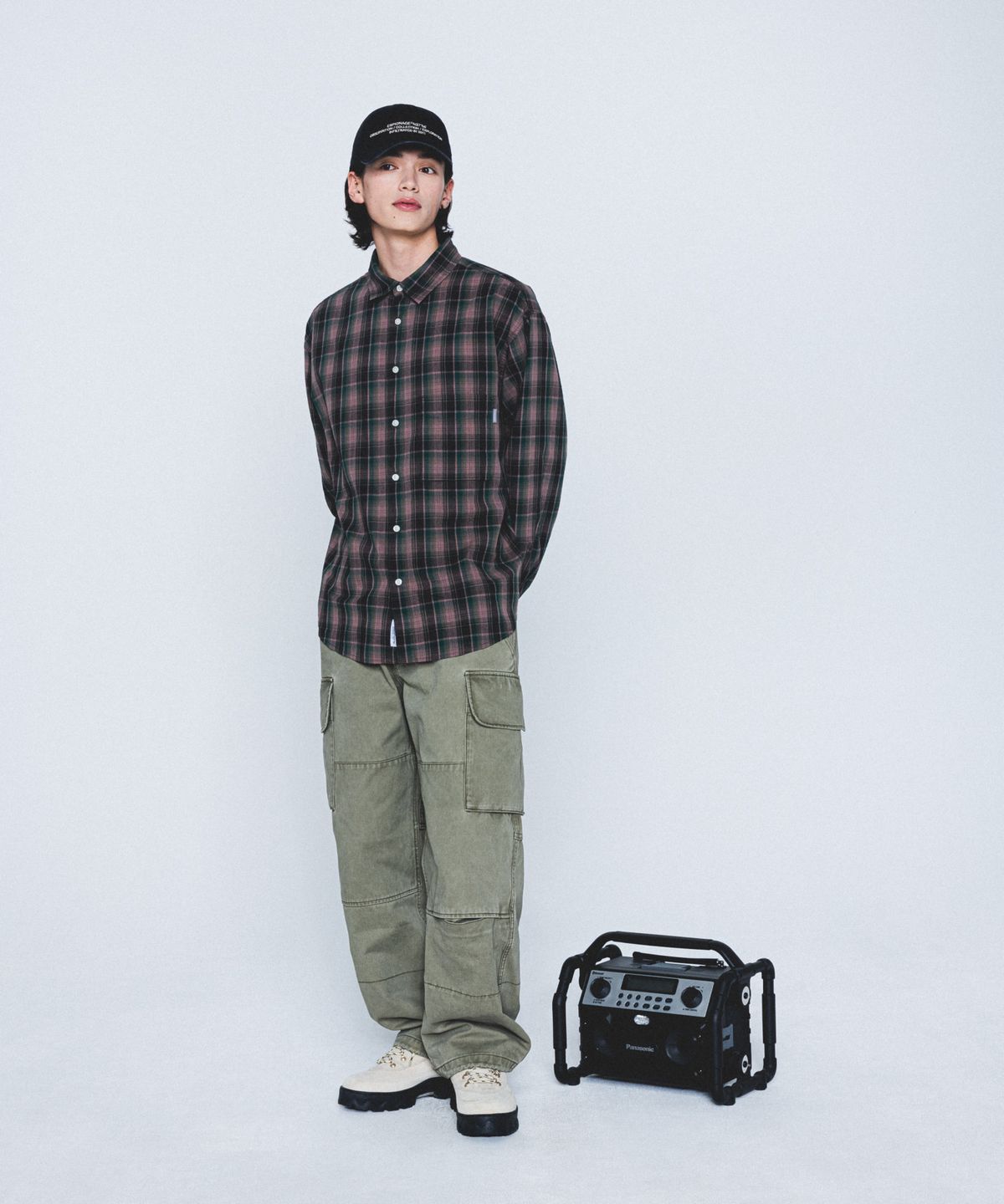 에스피오나지(ESPIONAGE) Vintage Plaid Comfy Shirt Indi Pink