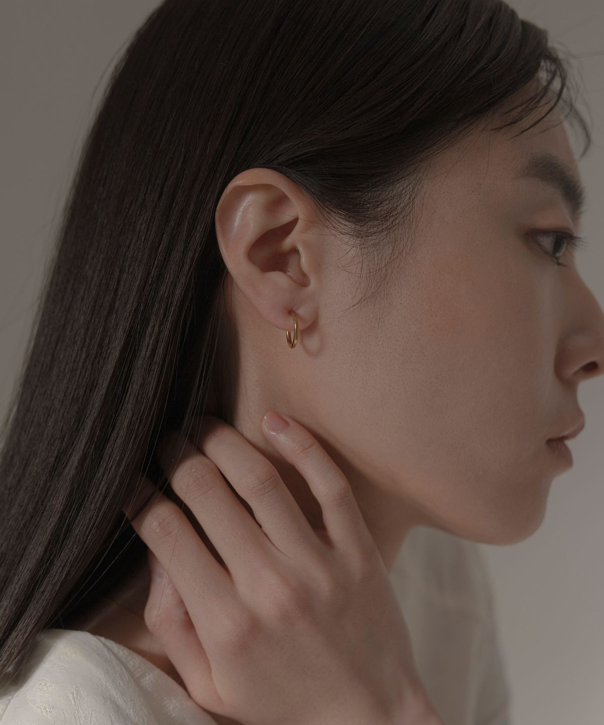 노비스도쿄(NOVICE TOKYO) 심플 후프 귀걸이 Simple Hoop Earring [Stainless] / Gold