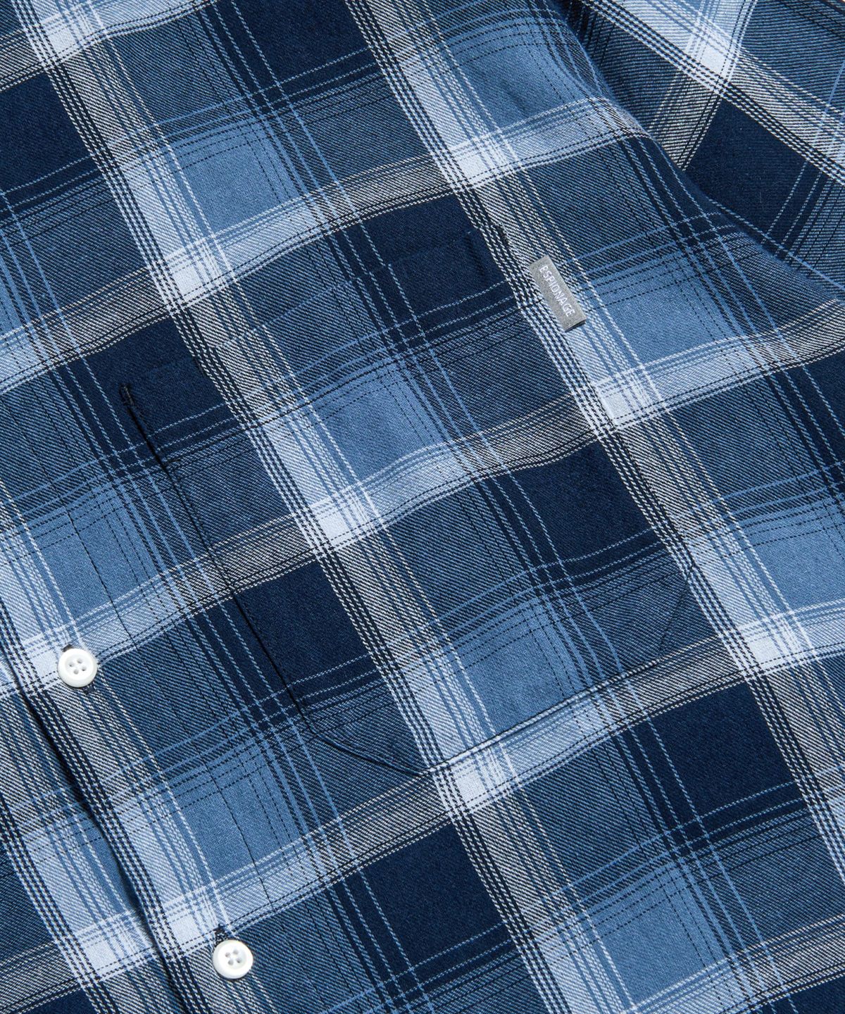 에스피오나지(ESPIONAGE) Multi Plaid 2Pocket Shirt Navy