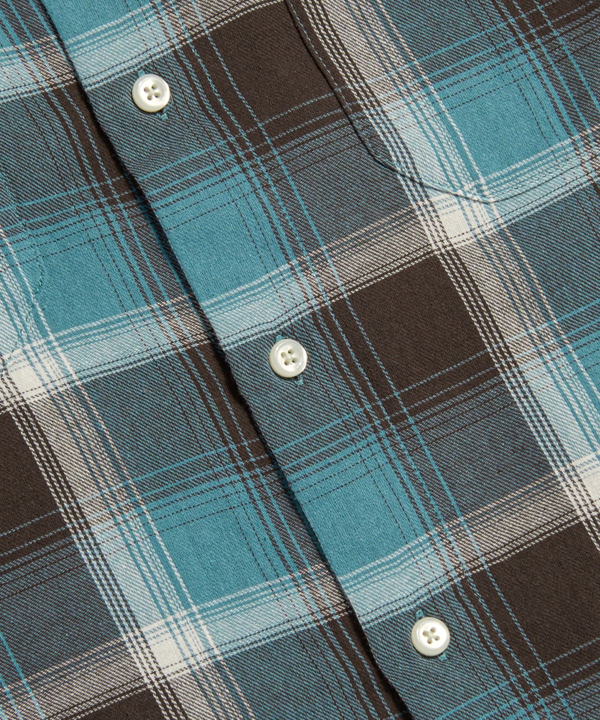 에스피오나지(ESPIONAGE) Multi Plaid 2Pocket Shirt Blue