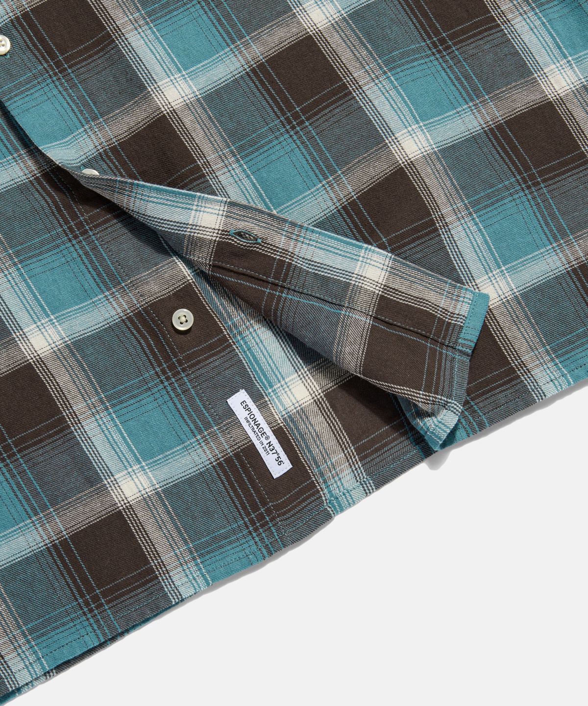 에스피오나지(ESPIONAGE) Multi Plaid 2Pocket Shirt Blue