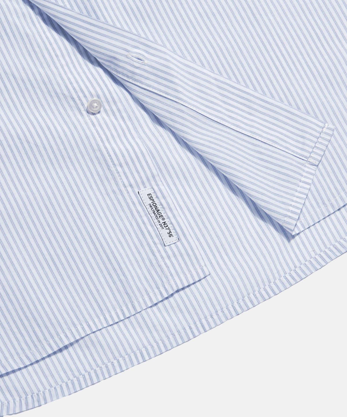 에스피오나지(ESPIONAGE) Vintage Stripe Flap Pocket Shirt White
