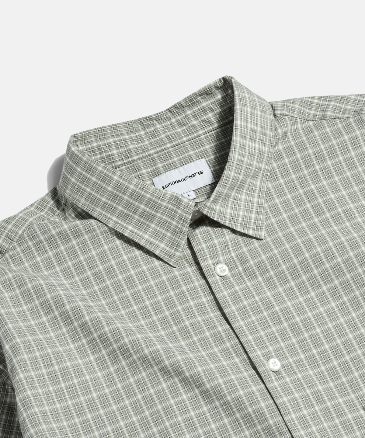 에스피오나지(ESPIONAGE) Grandpa Check Comfy Shirt Grey