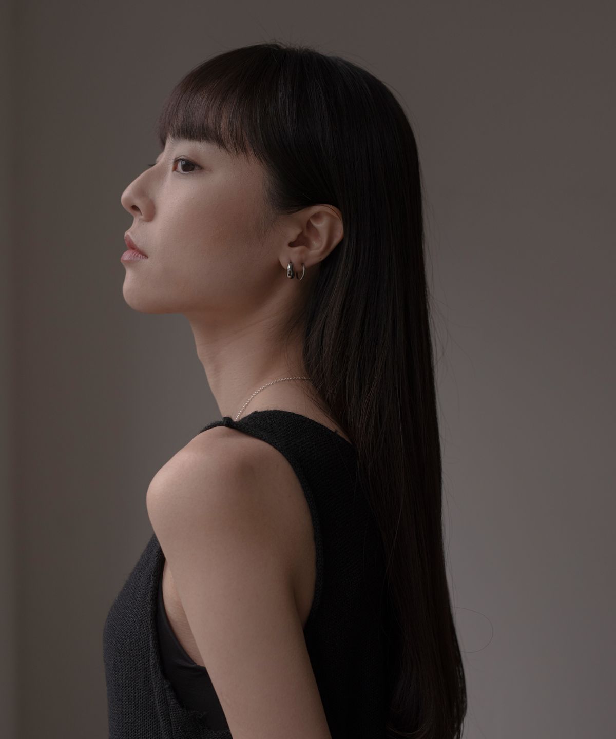 노비스도쿄(NOVICE TOKYO) 심플 후프 귀걸이 Simple Hoop Earring [Stainless]  / Silver