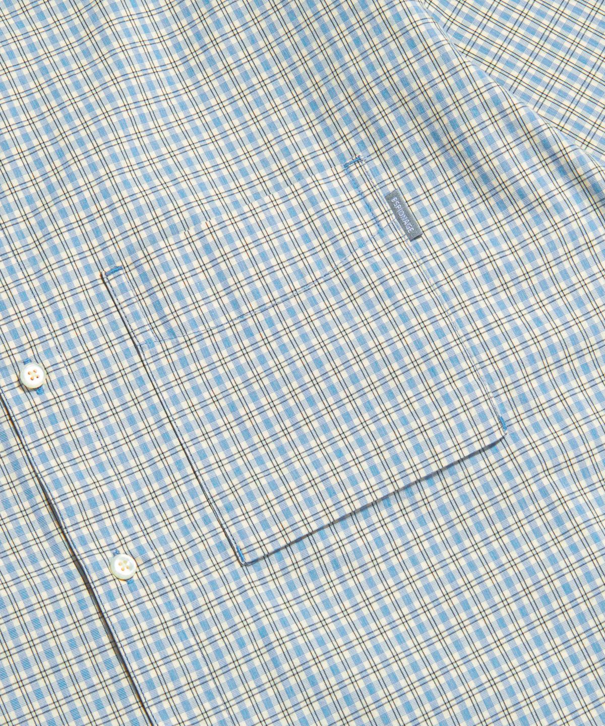 에스피오나지(ESPIONAGE) Grandpa Check Comfy Shirt Blue