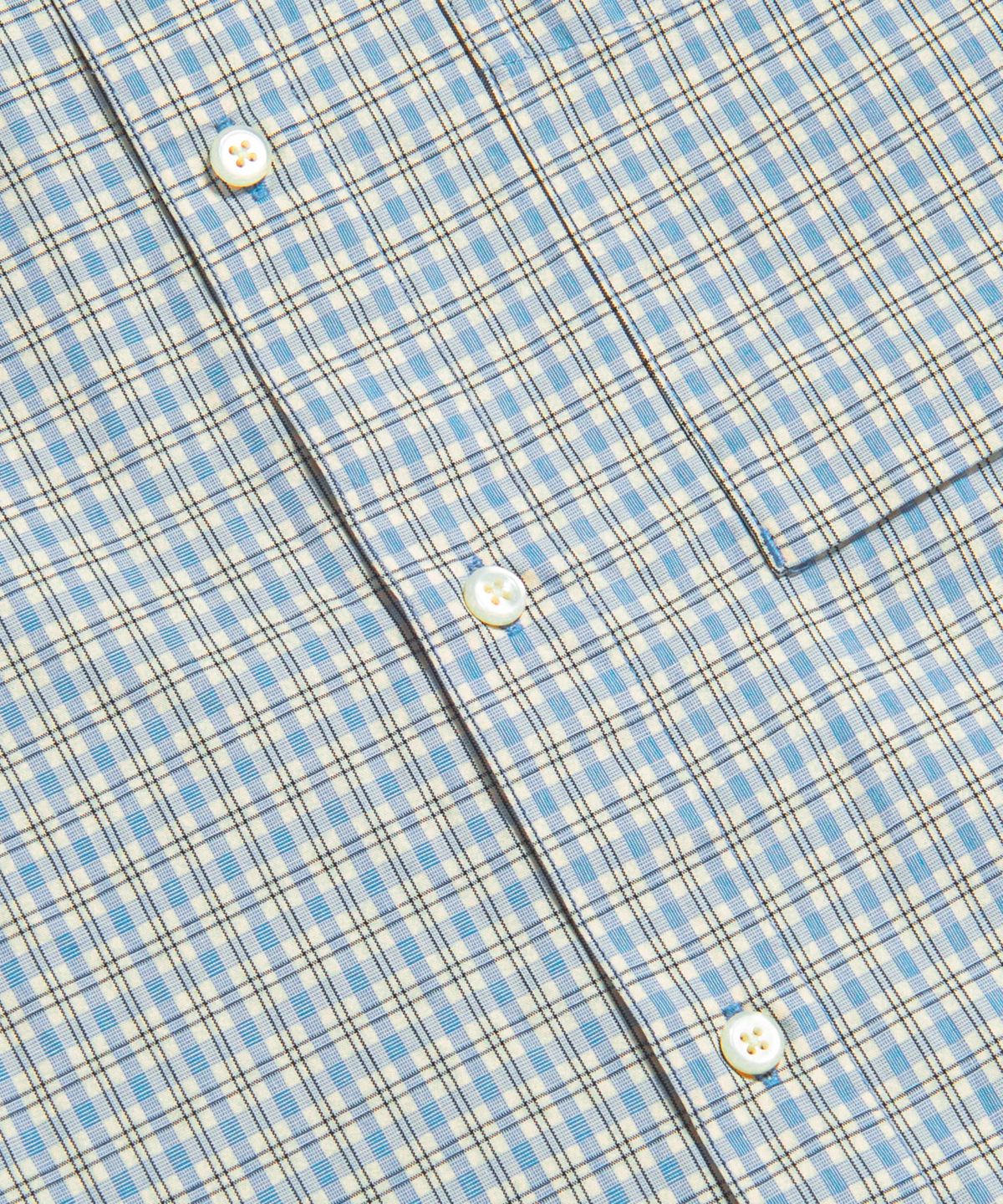 에스피오나지(ESPIONAGE) Grandpa Check Comfy Shirt Blue