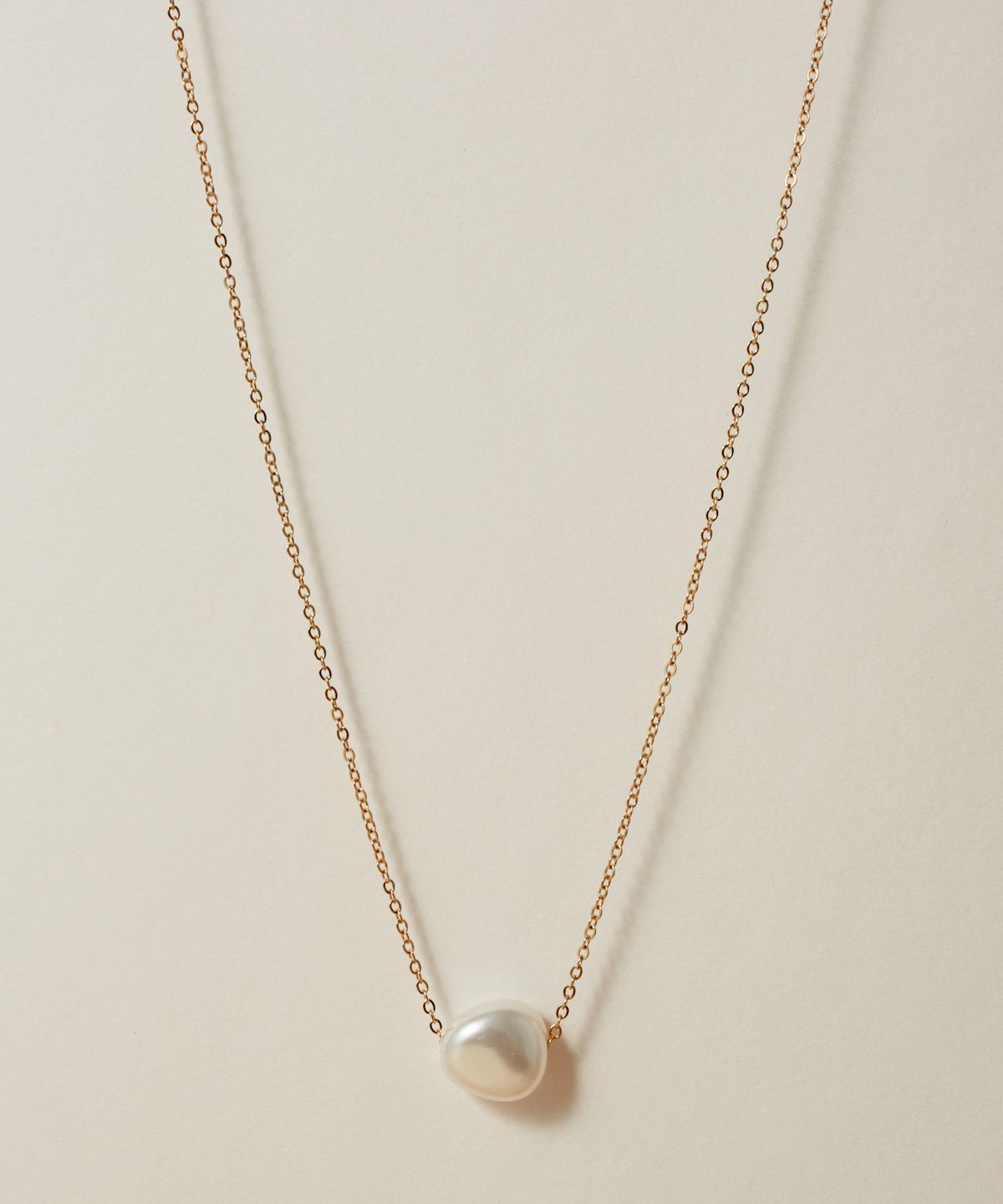 노비스도쿄(NOVICE TOKYO) 싱글 바로크 진주 목걸이 Single Baroque Pearl Necklace [Stainless] / Gold