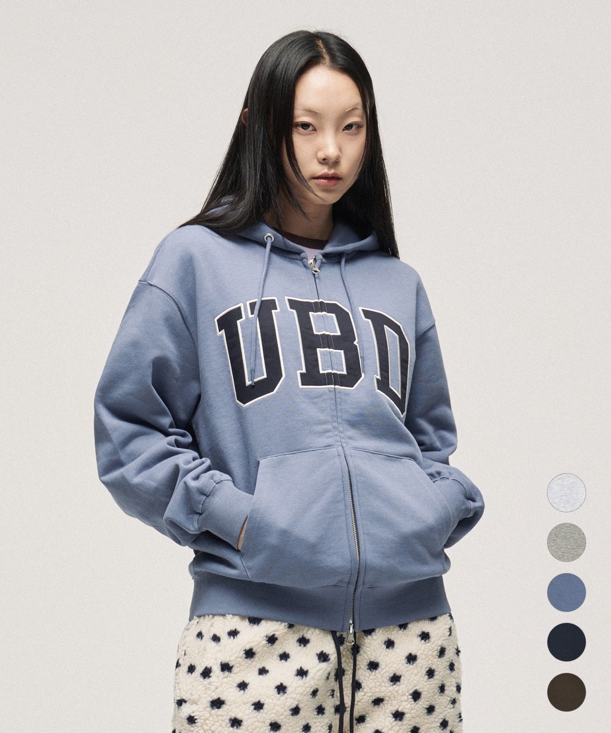 어반디타입(URBANDTYPE) [컬러 추가] UBD 애슬레틱 스웻 후드 집업_5color