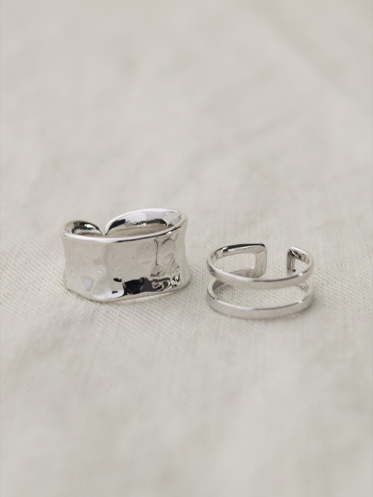 노비스도쿄(NOVICE TOKYO) 언이븐 & 더블 링 2세트 UNEVEN & DOUBLE RINGS 2 SET/ Silver