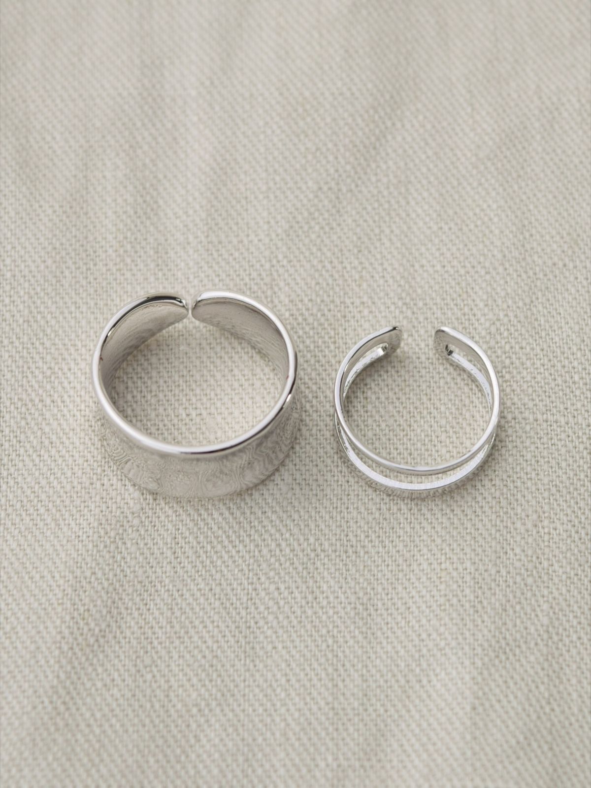 노비스도쿄(NOVICE TOKYO) 언이븐 & 더블 링 2세트 UNEVEN & DOUBLE RINGS 2 SET/ Silver
