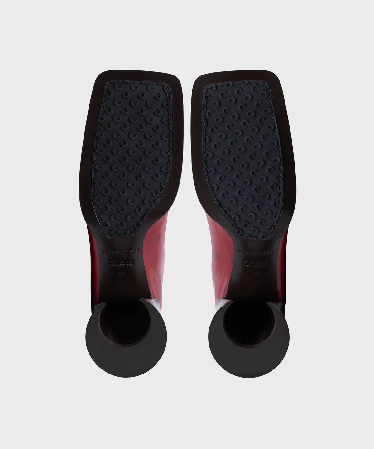 마린 세르(MARINE SERRE) (W) 문 에어브러쉬드 레더 MS 블록 레드 MOON AIRBRUSHED LEATHER MS BLOCK RD10 RED