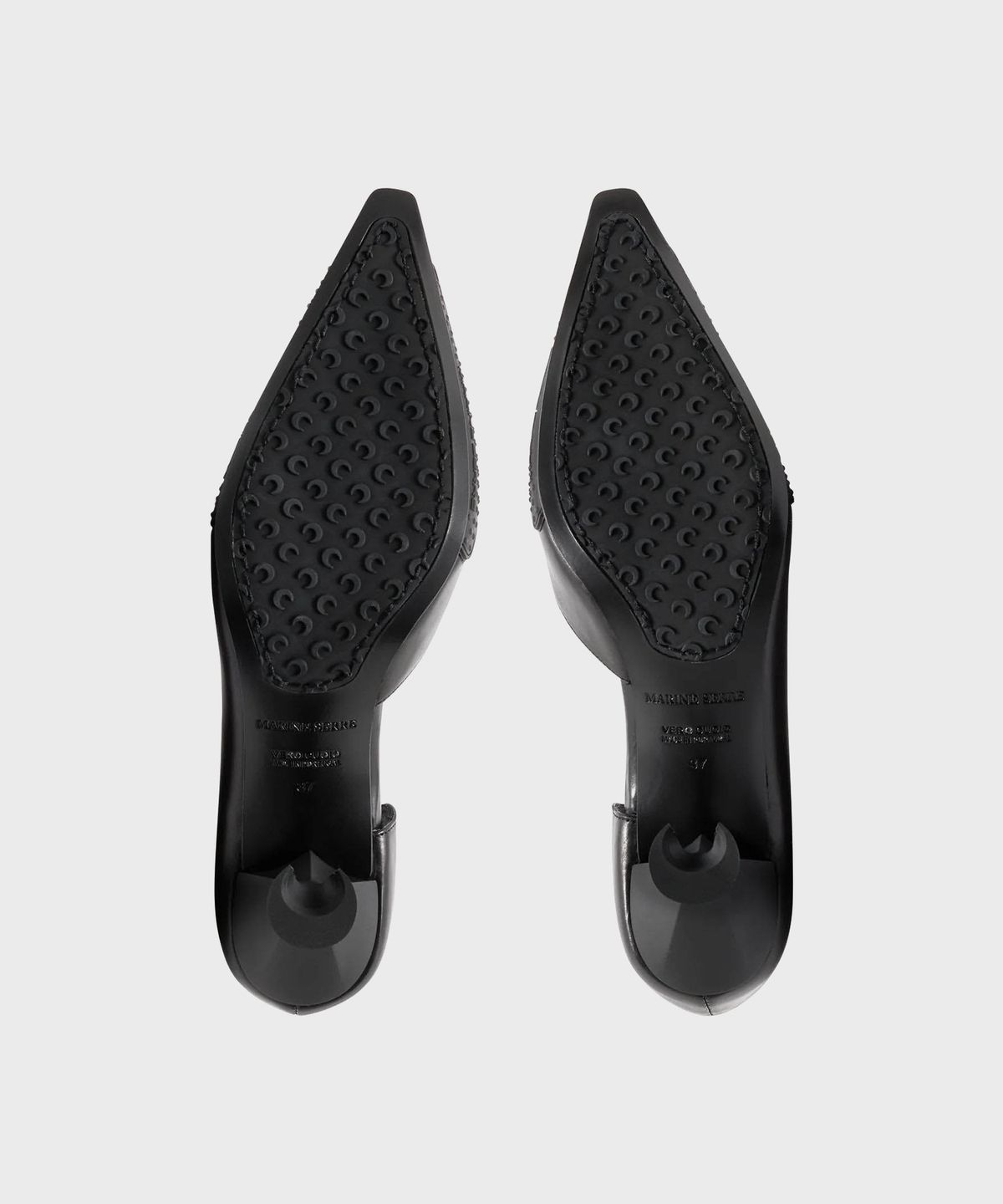 마린 세르(MARINE SERRE) (W) 스무스 레더 MS 펌프스 힐 블랙 SMOOTH LEATHER MS PUMP BK99 BLACK