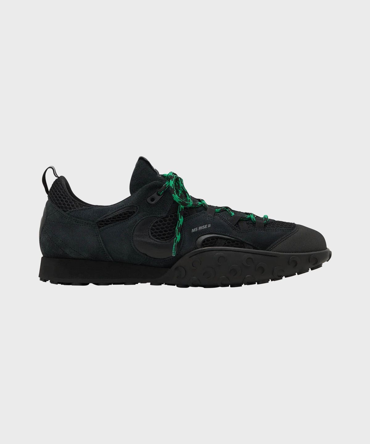마린 세르(MARINE SERRE) (W) 스웨이드 레더 MS 라이즈 타이코 블랙 SUEDE LEATHER MS RISE TYKO BK99 BLACK