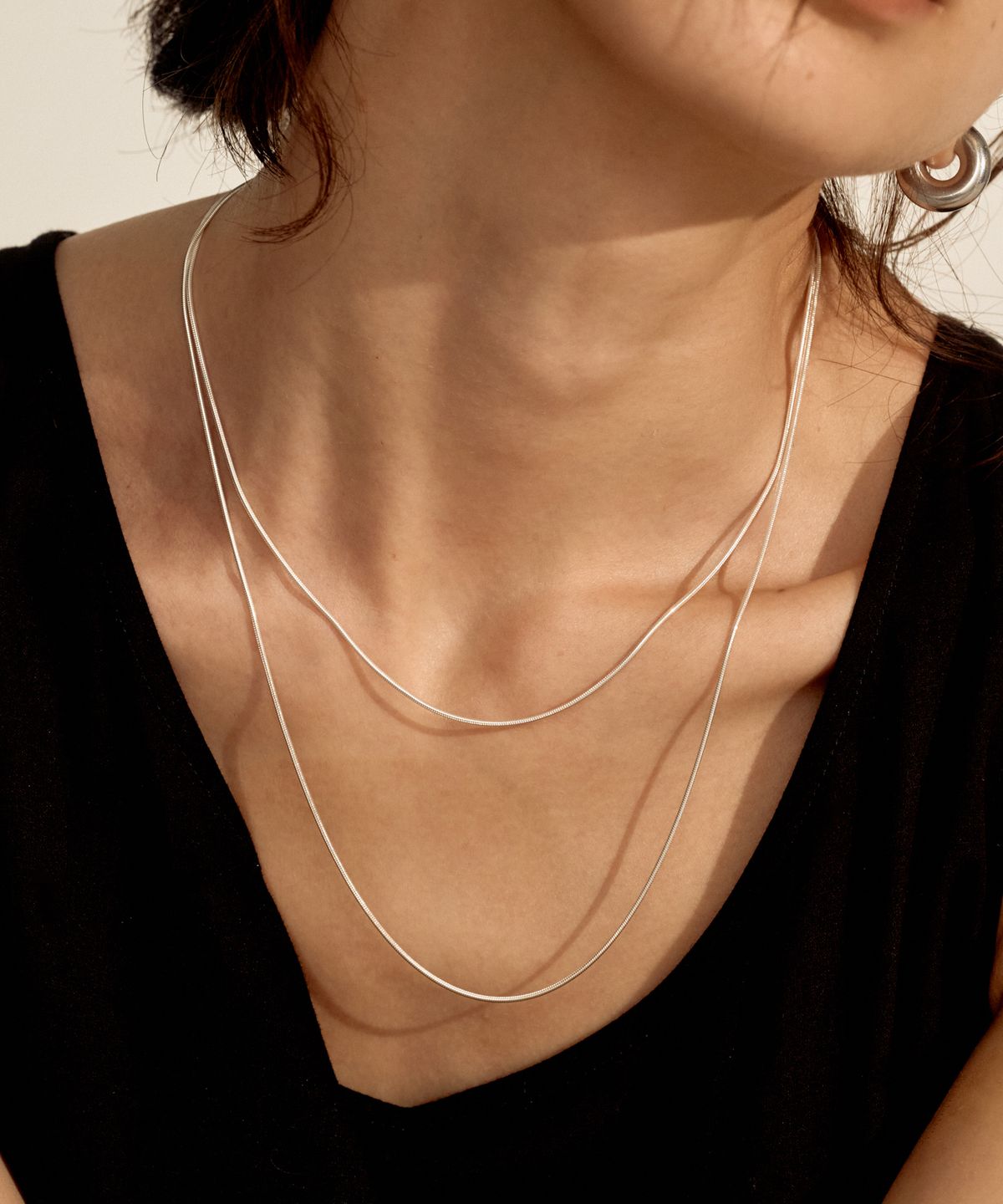 노비스도쿄(NOVICE TOKYO) 심플 내로우 목걸이 Simple Narrow Necklace［Silver925］(2 Size) / Silver