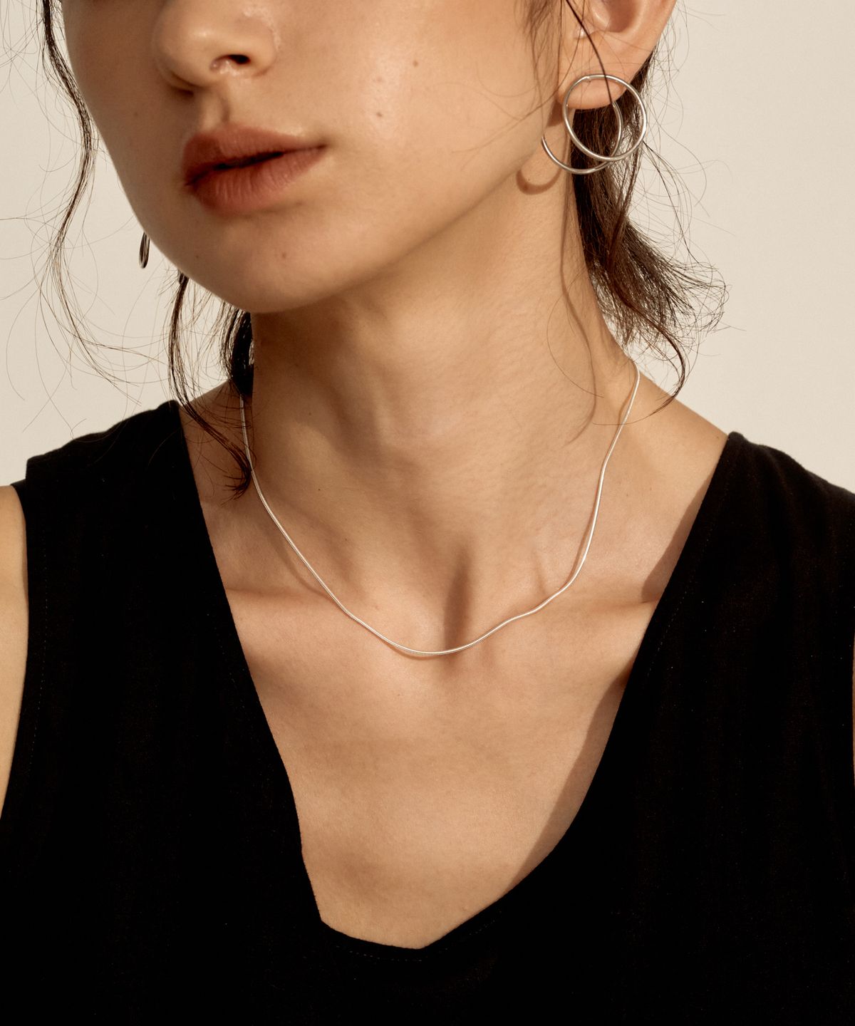 노비스도쿄(NOVICE TOKYO) 심플 내로우 목걸이 Simple Narrow Necklace［Silver925］(2 Size) / Silver