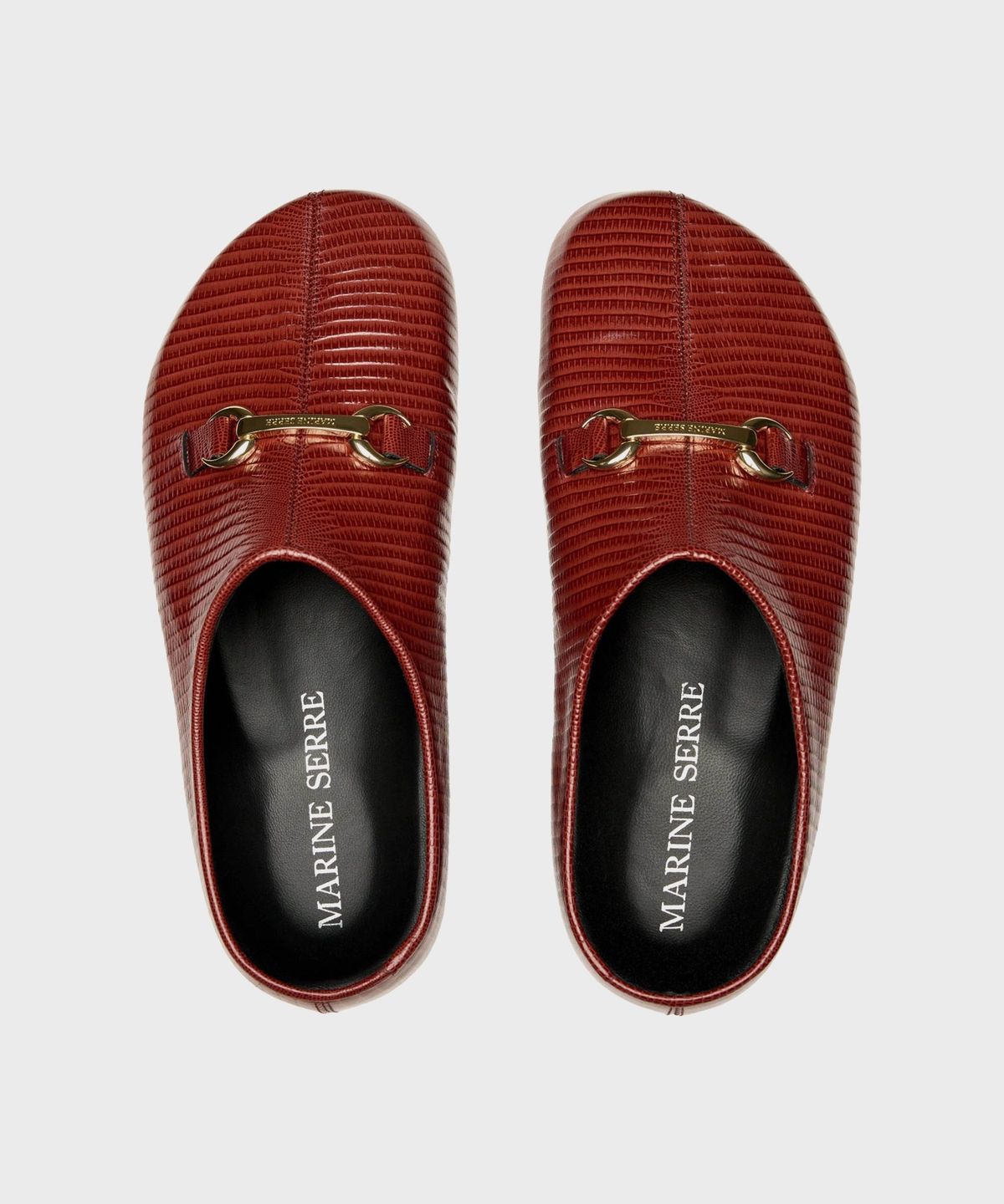 마린 세르(MARINE SERRE) (M) 리자드 프린티드 레더 MS 슬립 레드 LIZARD PRINTED LEATHER MS SLIP RD10 RED