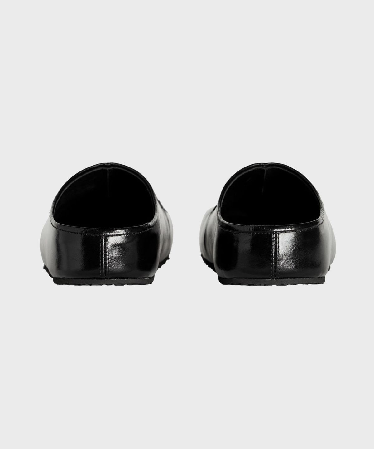 마린 세르(MARINE SERRE) (W) 스무스 레더 MS 슬립 블랙 SMOOTH LEATHER MS SLIP BK99 BLACK
