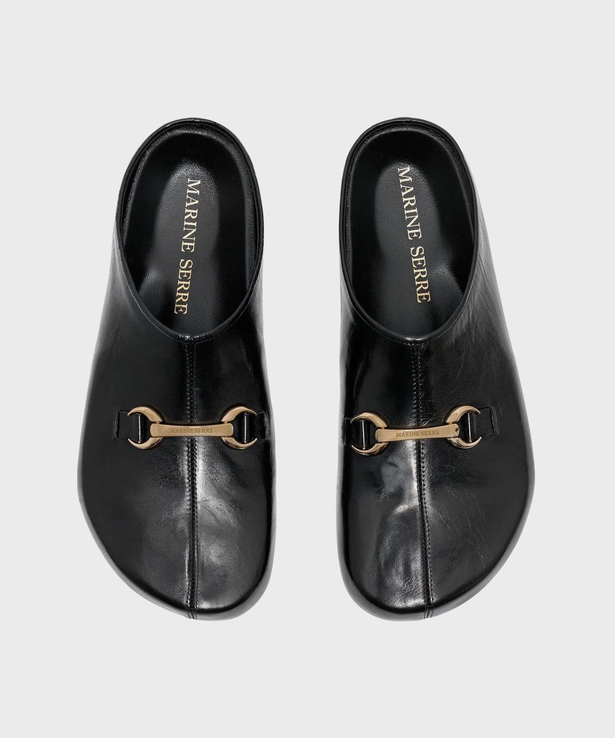 마린 세르(MARINE SERRE) (M) 맨즈 스무스 레더 MS 슬립 블랙 SMOOTH LEATHER MS SLIP BK99 BLACK