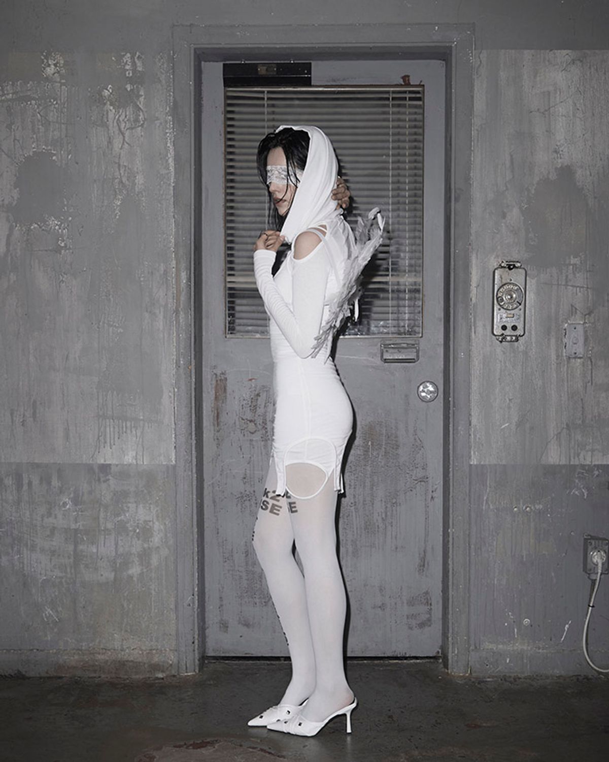 쏘씨(SAUCY) Cut-out dress set (White)