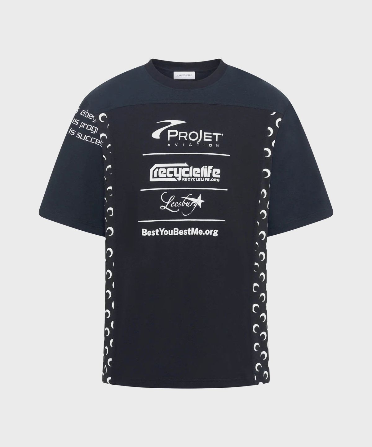 마린 세르(MARINE SERRE) (M) 리제너레이티드 그래픽 레귤러 핏 티셔츠 블랙 REGENERATED GRAPHIC T-SHIRTS REGULAR FIT T-SHIRT BK99 BLACK