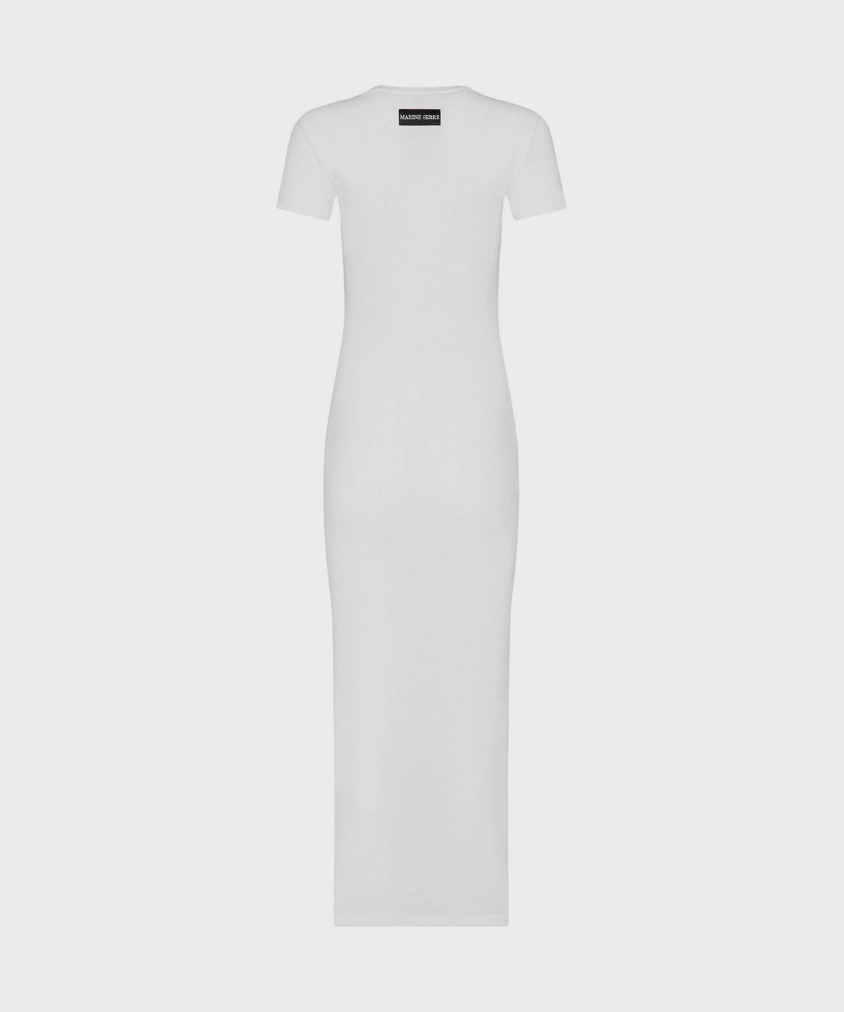마린 세르(MARINE SERRE) (W) 문 로고 립 저지 튜브 드레스 화이트 MOON LOGO RIBBED JERSEY TUBE DRESS WH10 WHITE