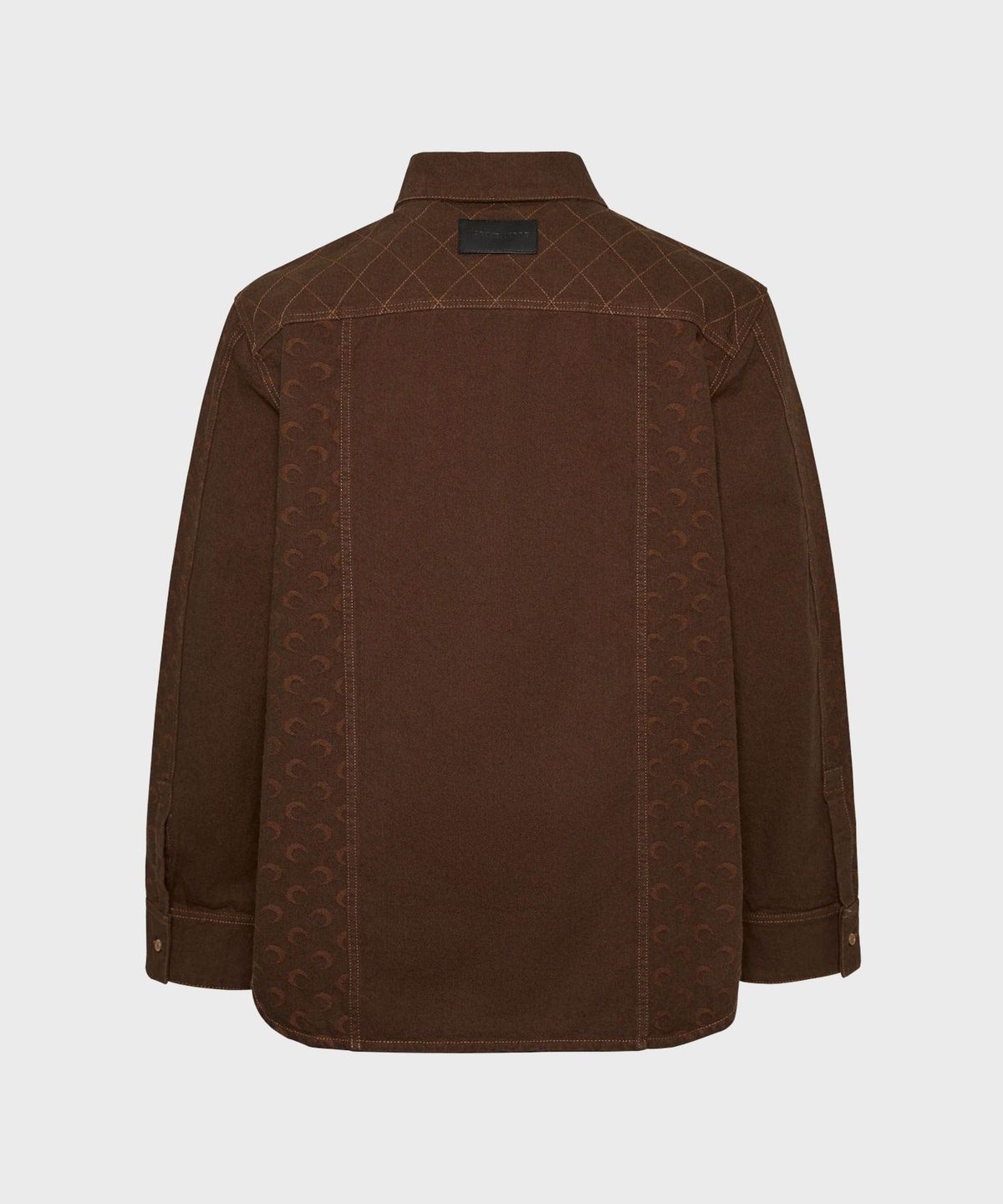 마린 세르(MARINE SERRE) (U) 문 자카드 트윌 오버셔츠 딥 브라운 MOON JACQUARD TWILL OVERSHIRT BR40 DEEP BROWN