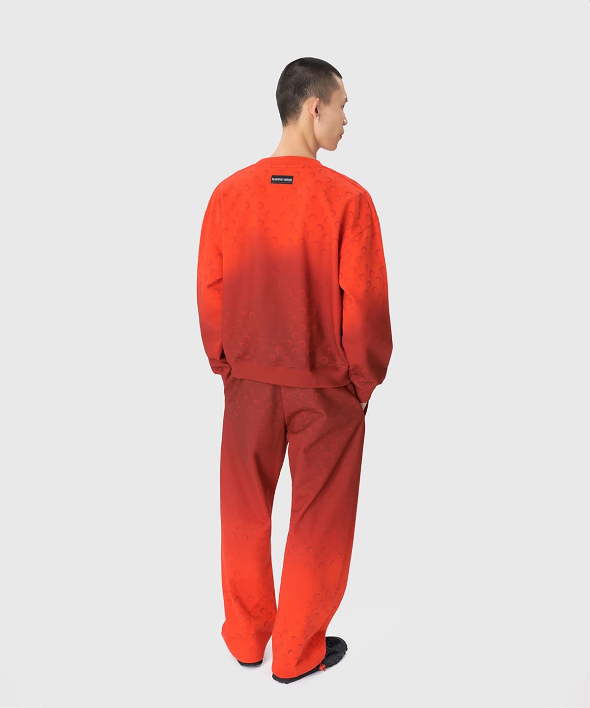 마린 세르(MARINE SERRE) (U) 문 페이디드 플리스 스웨트팬츠 레드 MOON FADED FLEECE SWEATPANTS RD10 RED