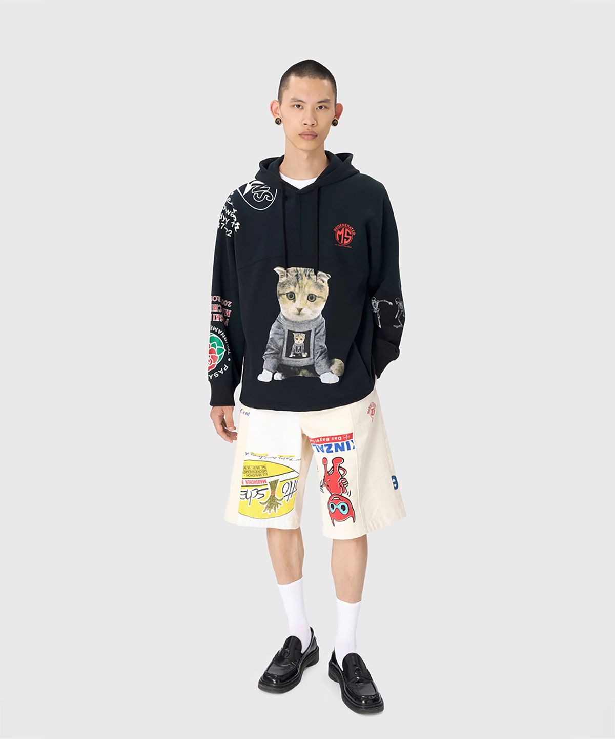 마린 세르(MARINE SERRE) (U) 리제너레이티드 토트 백 카고 쇼츠 에크루 REGENERATED TOTE BAGS CARGO SHORTS WH30 ECRU
