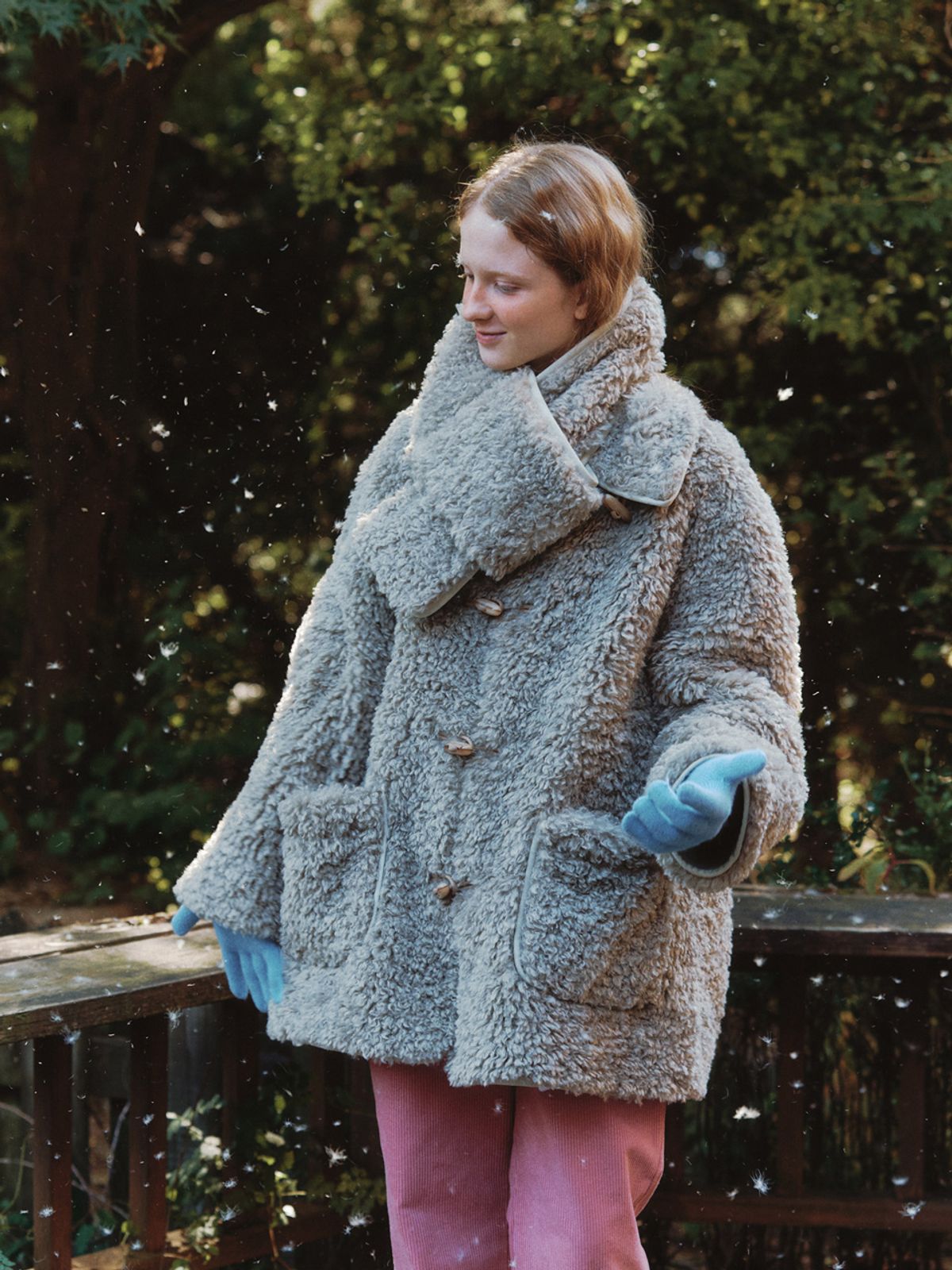 클루니(CLUNY) [SET] Muffler + Fur Half Coat - brown