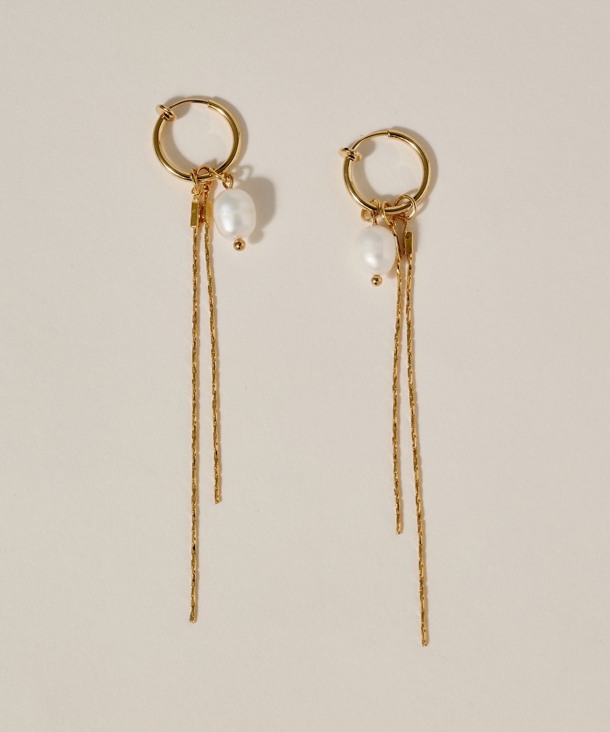 노비스도쿄(NOVICE TOKYO) 바로크 진주 체인 귀걸이 Baroque Pearl Chain Earring / Gold