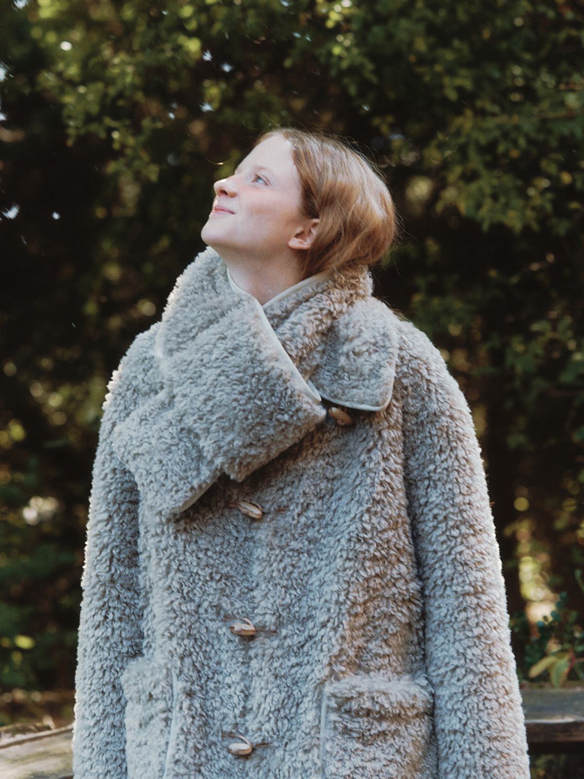 클루니(CLUNY) [SET] Muffler + Fur Half Coat - gray
