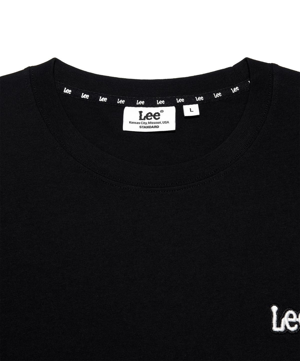 리(LEE) 스몰 트위치 로고 긴팔 티셔츠 블랙